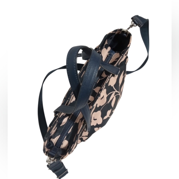 Kate Spade Jae Garden Nylon Leather Trim Floral Bag Top Handle & Crossbody Strap - Picture 6 of 11